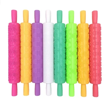

Cake Decorating Embossed Rolling Pins,Textured Non-Stick Designs and Patterned,perfect for Fondant,Pie Crust,Cookie,Pastry,Icing