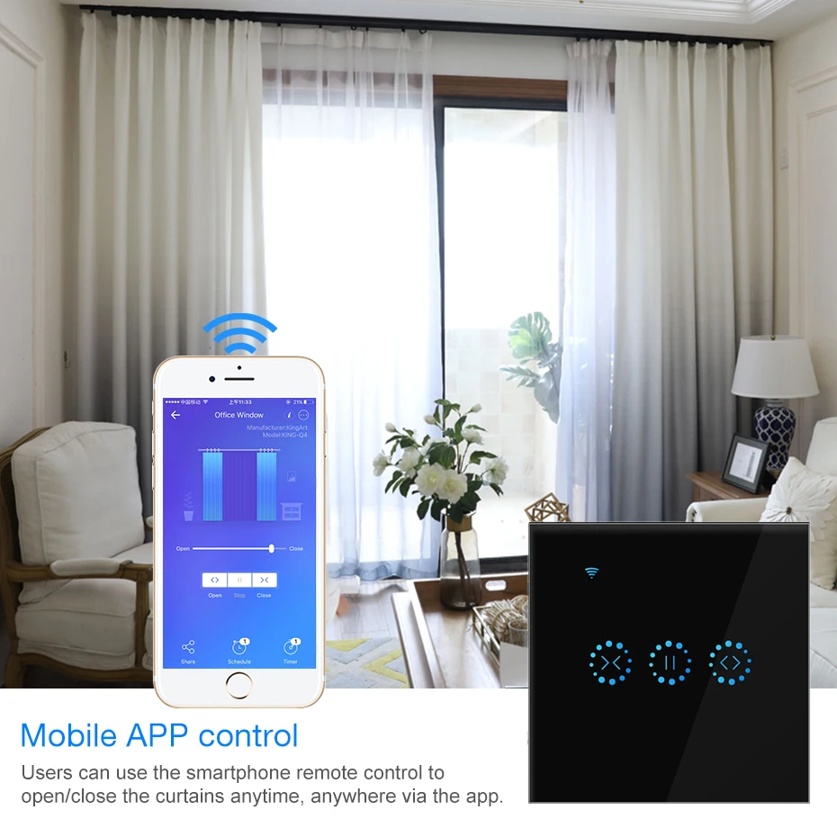 AC 90V-250V WIFI Smart Switch Works with Amazon Alexa Google Home App control and voice control Use for Home curtain switch D4
AC 90V-250V WIFI Smart Switch Works with Amazon Alexa Google Home App control and voice control Use for Home curtain switch D4
