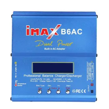 iMAX B6AC 80W RC Charger 6A Dual Channel Balance Charger Li-ion Nimh Nicd Lipo Battery Digital LCD Screen Discharger
iMAX B6AC 80W RC Charger 6A Dual Channel Balance Charger Li-ion Nimh Nicd Lipo Battery Digital LCD Screen Discharger