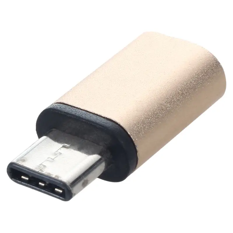 

Micro Type-C Male Connector to USB 2.0 Female USB 3.1 Converter Data Adapter Gold