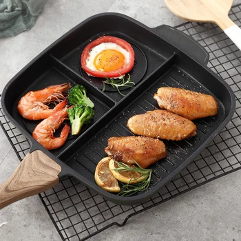 Long Handle Breakfast Pot Non Stick Easy Clean Home Kitchen Anti Scalding Ergonomic Design 3 Section Cooking Tool Frying Pan
Long Handle Breakfast Pot Non Stick Easy Clean Home Kitchen Anti Scalding Ergonomic Design 3 Section Cooking Tool Frying Pan