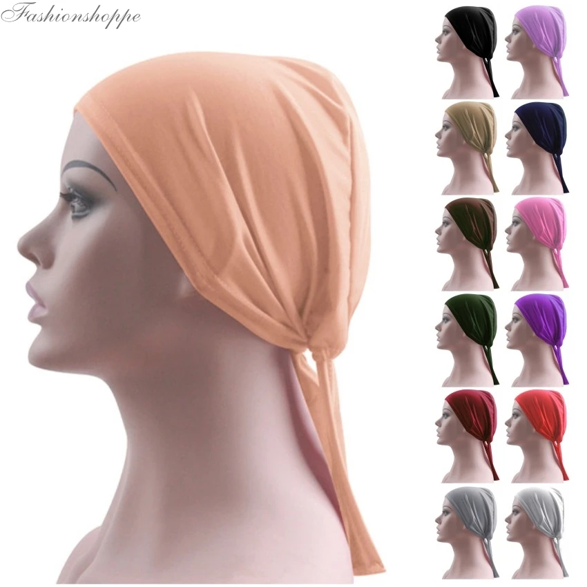 Фото Под шарф хиджаб внутренняя шапка женская мусульманская бандана ниндзя