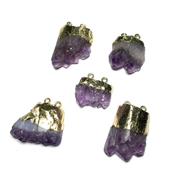 High Quality Amethyst Natural Stone Pendants Fashion irregular Double hole connector for Jewelry Making DIY necklace accessories
High Quality Amethyst Natural Stone Pendants Fashion irregular Double hole connector for Jewelry Making DIY necklace accessories