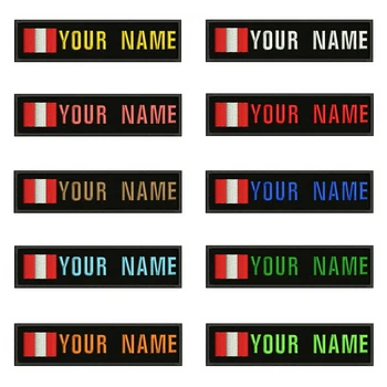 Peru Flag Embroidery Custom Name Text Patch Stripes badge Iron On Or Sew On Or Velcro Backing Patches For Clothes Backpack Hat
Peru Flag Embroidery Custom Name Text Patch Stripes badge Iron On Or Sew On Or Velcro Backing Patches For Clothes Backpack Hat