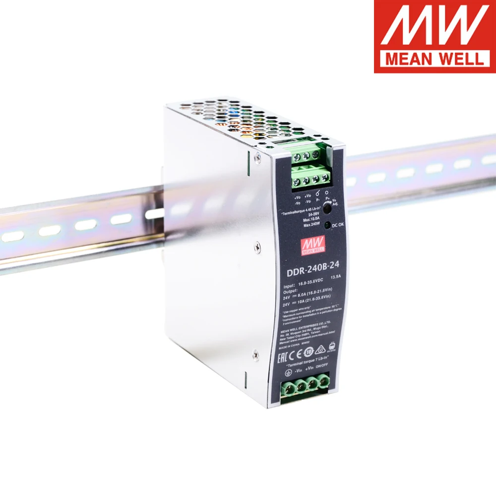 Mean Well DDR-240B/240C/240D Din Rail Type 16.8-154V DC TO DC 24/48V Converter Meanwell 240W Switching Power Supply
Mean Well DDR-240B/240C/240D Din Rail Type 16.8-154V DC TO DC 24/48V Converter Meanwell 240W Switching Power Supply