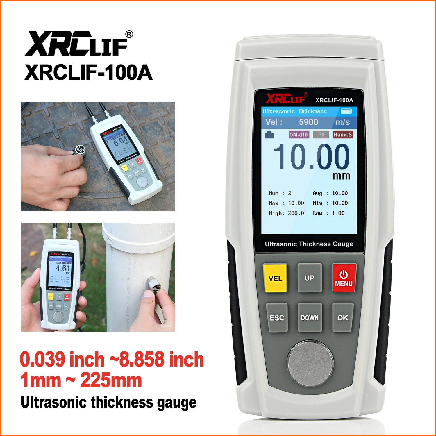 XRCLIF Coating Thickness Gauge Paint Handheld Thickness Gauge Meter Car Paint Depth Gauge Tester Measurement Range 1~225mm
XRCLIF Coating Thickness Gauge Paint Handheld Thickness Gauge Meter Car Paint Depth Gauge Tester Measurement Range 1~225mm