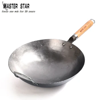 Master Star Chinese Traditional Iron Wok Handmade Hammering Large Wok Non-stick Non-coating Best Wok Wrought Iron Gas Cookware
Master Star Chinese Traditional Iron Wok Handmade Hammering Large Wok Non-stick Non-coating Best Wok Wrought Iron Gas Cookware