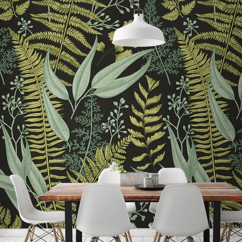 

beibehang Custom Mural wallpapers for Living Room Bedroom TV Background Pastoral Plant Green Leaves photo Wall Paper home decor
