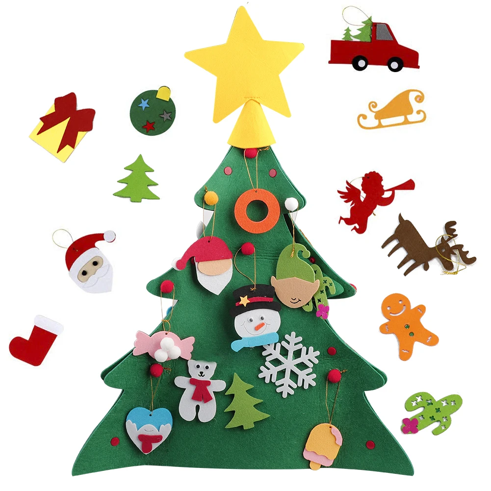 diy felt christmas tree set new year gifts kids toys wall