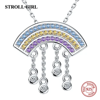 Strollgirl 925 Sterling Silver Colorful Zircon Rainbow Pendant Chain Tassel in Sky Necklace for Women Valentine Jewelry Gifts
Strollgirl 925 Sterling Silver Colorful Zircon Rainbow Pendant Chain Tassel in Sky Necklace for Women Valentine Jewelry Gifts
