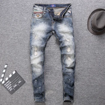Italian Style Fashion Men Jeans Retro Wash Destroyed Ripped Jeans For Men Patchwork Designer Streetwear Hip Hop Jeans Homme
Italian Style Fashion Men Jeans Retro Wash Destroyed Ripped Jeans For Men Patchwork Designer Streetwear Hip Hop Jeans Homme