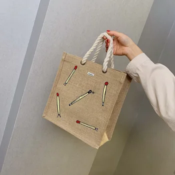 New Korean literary cloth bag straw bag natural linen environmental protection shopping bag small fresh hand bag wholesale
New Korean literary cloth bag straw bag natural linen environmental protection shopping bag small fresh hand bag wholesale