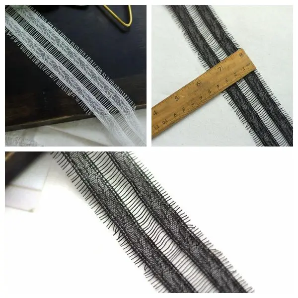 12 meters/lot wide 4cm Black/White Voile Lace Trim Embroidered Ribbon Eyelash Fabric DIY Gift Wrapping Clothing Accessories
12 meters/lot wide 4cm Black/White Voile Lace Trim Embroidered Ribbon Eyelash Fabric DIY Gift Wrapping Clothing Accessories