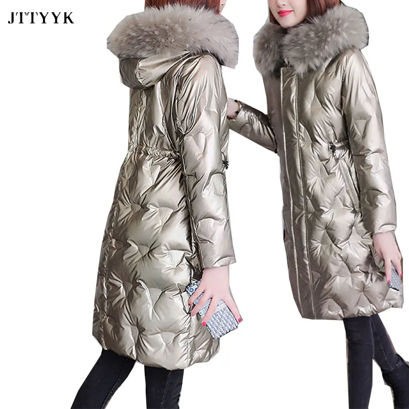 2020 Glossy Down Cotton Jacket Women's Long New Winter Hooded Large Fur Collar Disposable Coat Female Thick Warm Slim Jackets
2020 Glossy Down Cotton Jacket Women's Long New Winter Hooded Large Fur Collar Disposable Coat Female Thick Warm Slim Jackets