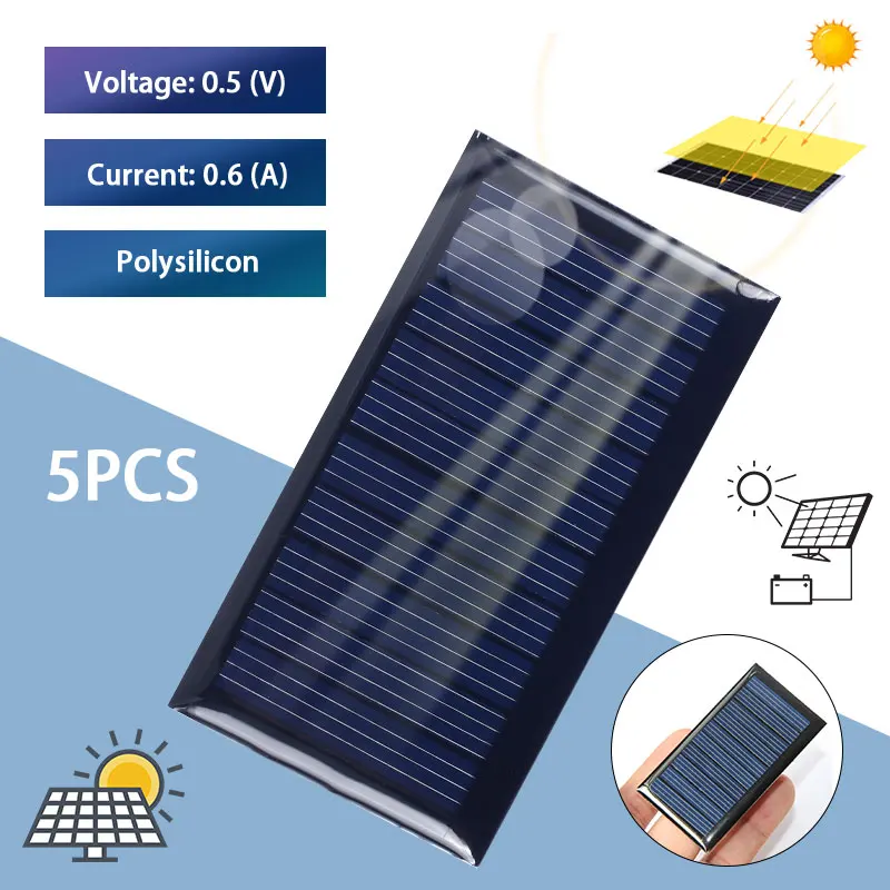 5V 0.3W Mini DIY Solar Panel 5V 0.3W Mini Solar Panel 5V 0.3W Solar Panel 5pcs Polysilicon Small Power System Sunlight Nano New
5V 0.3W Mini DIY Solar Panel 5V 0.3W Mini Solar Panel 5V 0.3W Solar Panel 5pcs Polysilicon Small Power System Sunlight Nano New