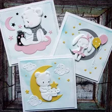 Animal boneca morre lua estrela coelho menina corte de metal dados scrapbooking para diy gravação cortes artesanato morrer balão do bebê dados(China)