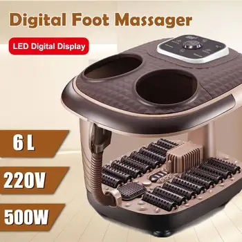 

220V Electric Foot Spa Bath Massager Rolling Vibration Heat Electric Oxygen Bubbles Foot Massage For Relieve Pressure Relaxation