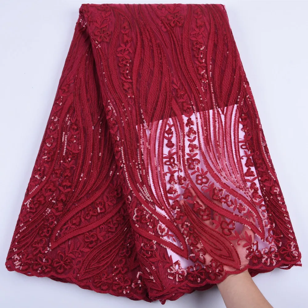 Wine Red African Tulle Lace Fabric 2019 High Quality Lace French Milk Silk Embroidery Material Nigeria Lace Fabric Y1686
Wine Red African Tulle Lace Fabric 2019 High Quality Lace French Milk Silk Embroidery Material Nigeria Lace Fabric Y1686