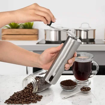 Manual Coffee Grinder Mini Stainless Steel Hand Manual Handmade Coffee Bean Burr Grinders Mill Kitchen Tool Crocus Grinders 
Manual Coffee Grinder Mini Stainless Steel Hand Manual Handmade Coffee Bean Burr Grinders Mill Kitchen Tool Crocus Grinders