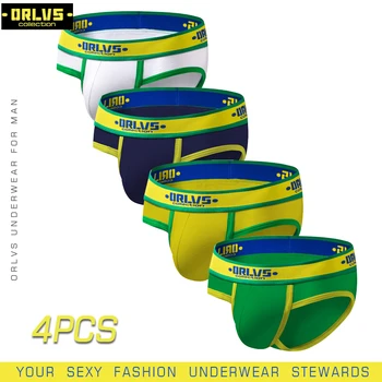 ORLVS 4PC/LOT Brand Breathable Men Underwear Sexy Gay Briefs Quick Dry Cotton Solid Briefs Cueca Tanga Male Panties Underpants 
ORLVS 4PC/LOT Brand Breathable Men Underwear Sexy Gay Briefs Quick Dry Cotton Solid Briefs Cueca Tanga Male Panties Underpants