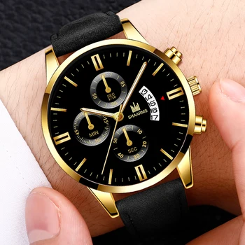 Men's Fashion Quartz Watches Male Simple Leather Strap Sport Watch Calendar Watch Date Day Genuine Wristwatch
Men's Fashion Quartz Watches Male Simple Leather Strap Sport Watch Calendar Watch Date Day Genuine Wristwatch
