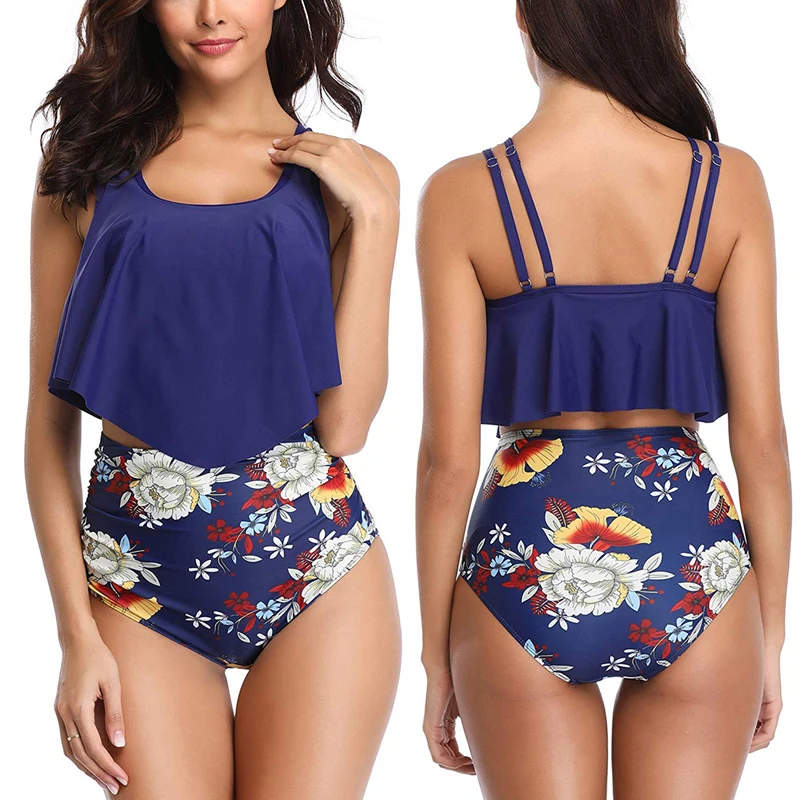 Sexy Bikini Set Women Two Pieces High waist Swimwear Ruffled Floral Printed Push Up Bandage Biquinis Swimsuit Mujer beachwear
Sexy Bikini Set Women Two Pieces High waist Swimwear Ruffled Floral Printed Push Up Bandage Biquinis Swimsuit Mujer beachwear