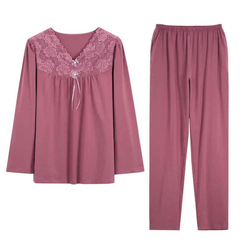 Long-Sleeved Spring and Autumn Modal Loose and Plus-sized Women's Home Suit Two Piece Long Pants Suit for Home Women
Long-Sleeved Spring and Autumn Modal Loose and Plus-sized Women's Home Suit Two Piece Long Pants Suit for Home Women