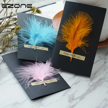EZONE Feather Envelope+Greeting Card Gift Envelope Black Business Envelope High-end Kraft Paper Envelope School Office Supply
EZONE Feather Envelope+Greeting Card Gift Envelope Black Business Envelope High-end Kraft Paper Envelope School Office Supply