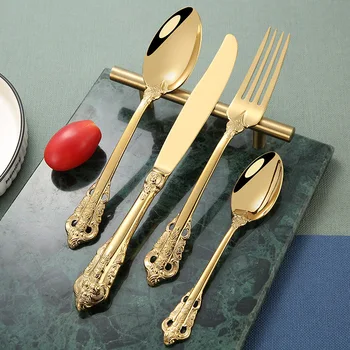 24Pcs Dinner Knife Fork Spoon Tableware Dinnerware Set 304 Stainless Steel Mirror Cutlery Set Flatware Silverware Hotel
24Pcs Dinner Knife Fork Spoon Tableware Dinnerware Set 304 Stainless Steel Mirror Cutlery Set Flatware Silverware Hotel