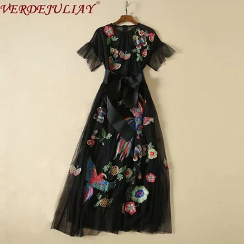 VERDEJULIAY Fashion Runway Summer Midi Dress Women's Lace Embroidery Butterfly Flower Mesh Black Elegant Vintage Dresses 2020
VERDEJULIAY Fashion Runway Summer Midi Dress Women's Lace Embroidery Butterfly Flower Mesh Black Elegant Vintage Dresses 2020