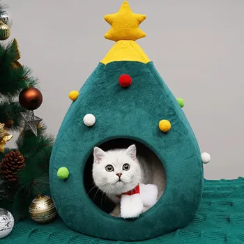 Cat Cave Bed Christmas Tree Shape Semi-Closed Pet Nest House To Keep Kitten Warm Comfortable Pet Bed
Cat Cave Bed Christmas Tree Shape Semi-Closed Pet Nest House To Keep Kitten Warm Comfortable Pet Bed