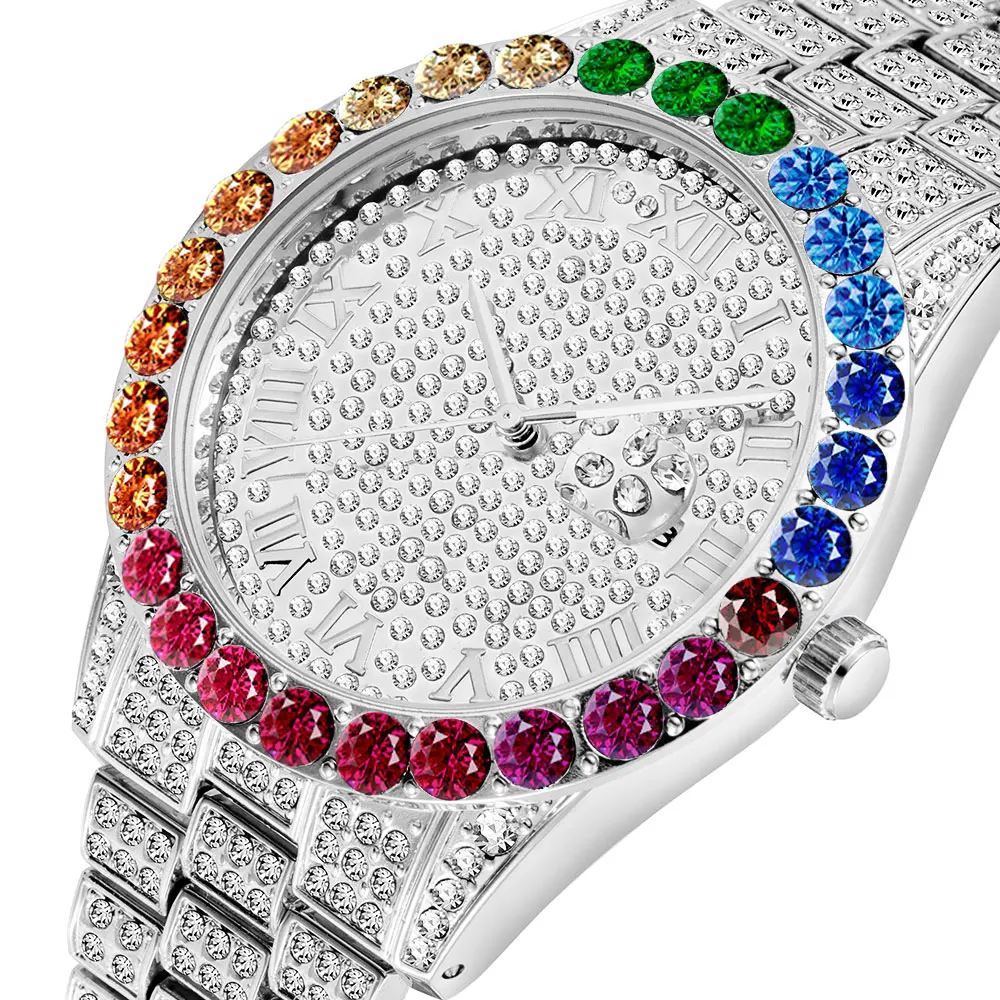 MISSFOX Platinum Quartz Citizen Movement Calendar Xfcs Icd Bling Bling Luxury Brand Rolexable Big Rainbow Diamond Men Watches
MISSFOX Platinum Quartz Citizen Movement Calendar Xfcs Icd Bling Bling Luxury Brand Rolexable Big Rainbow Diamond Men Watches