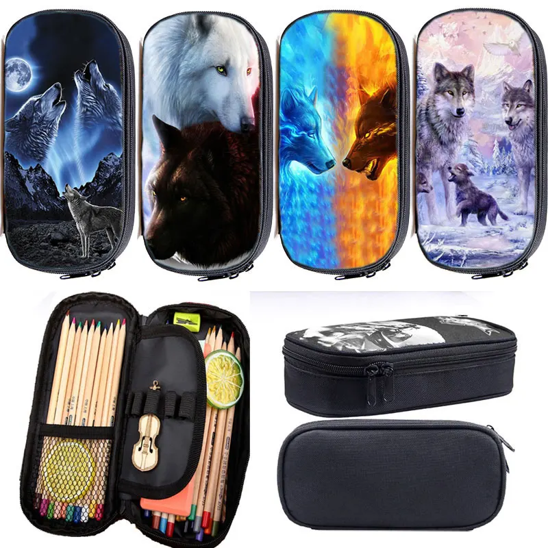 High Quality 3D Wolf Printed Pencil Case Students Pen Bag Boys Animal Stationary Bags Children Cartoon Pencil Box Kids Pen Case 
High Quality 3D Wolf Printed Pencil Case Students Pen Bag Boys Animal Stationary Bags Children Cartoon Pencil Box Kids Pen Case