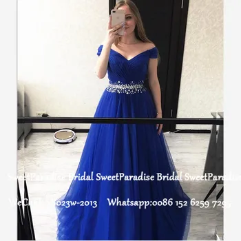 Royal Blue Tulle Off Shoulder Mother Of The Bride Dresses With Crystal Beads 2020 A Line Women Long Evening Dress Prom Gown
Royal Blue Tulle Off Shoulder Mother Of The Bride Dresses With Crystal Beads 2020 A Line Women Long Evening Dress Prom Gown