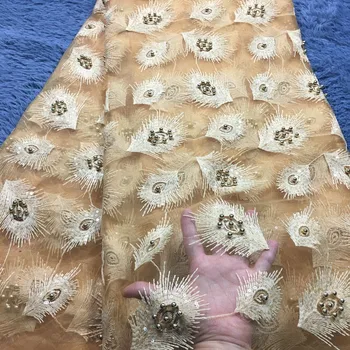 Gold French Lace Fabric With Sequins Beads Pearls High Quality Net Guipure Embroidered Mesh French Tulle Dress M23651
Gold French Lace Fabric With Sequins Beads Pearls High Quality Net Guipure Embroidered Mesh French Tulle Dress M23651