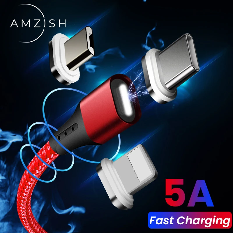 amzish 5A Magnetic Micro USB Cable For iPhone Samsung Data USB Type C Cable Fast Charger Type-c Wire For Phone Charging Cord
amzish 5A Magnetic Micro USB Cable For iPhone Samsung Data USB Type C Cable Fast Charger Type-c Wire For Phone Charging Cord