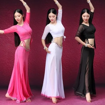 Belly dance suit training clothes new 2020 net yarn practice clothes adult long skirt dance performance clothes 
Belly dance suit training clothes new 2020 net yarn practice clothes adult long skirt dance performance clothes