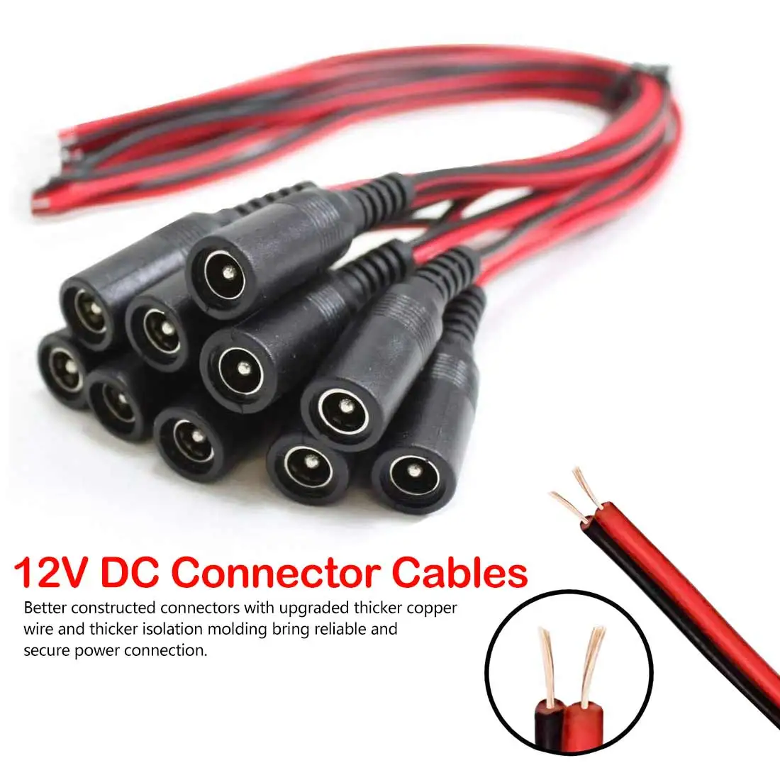 5.5x2.1mm DC power female cable 12V Plug DC Female Adapter cable Plug Connector for CCTV Camera DC plug Female
5.5x2.1mm DC power female cable 12V Plug DC Female Adapter cable Plug Connector for CCTV Camera DC plug Female