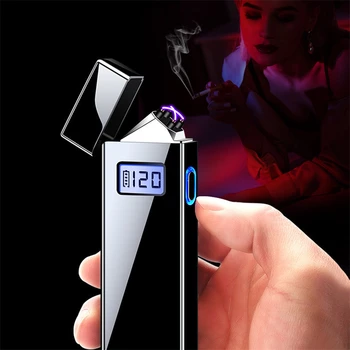 USB charging Double Arc Cigarette Lighter Electric Lighter With LED Power display Plasma Windproof flameless Electronic lighters
USB charging Double Arc Cigarette Lighter Electric Lighter With LED Power display Plasma Windproof flameless Electronic lighters