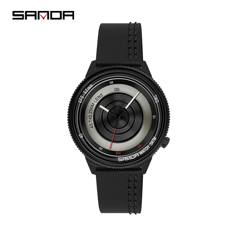Фото SANDA Wristwatch Men Unisex WatchesLeather Stap Luxury Top Brand Business Fashion Casual Waterproof Watches Quartz | Наручные часы