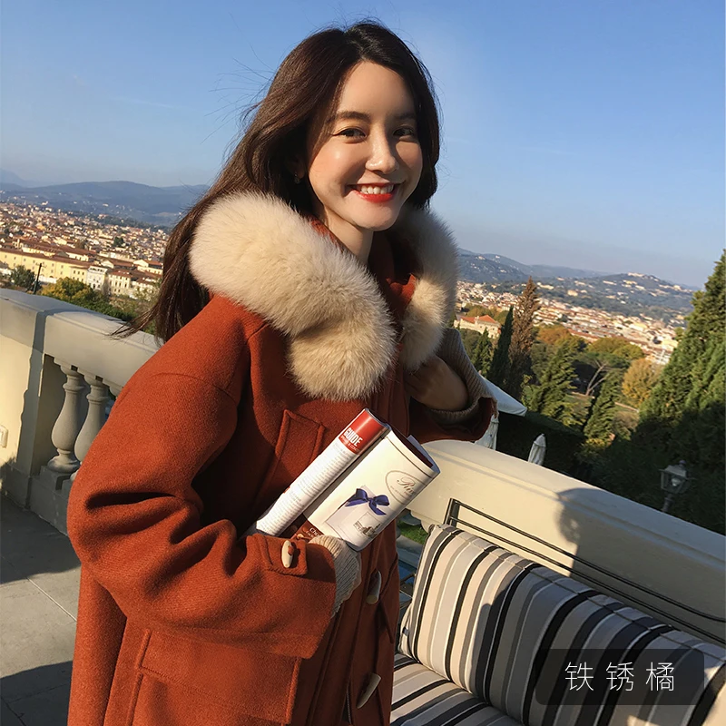 2019 Women Coat with Fur Outerwear Winter Clothing Fashion Warm Woolen Blends Female Elegant Single Breasted Woolen Coat
2019 Women Coat with Fur Outerwear Winter Clothing Fashion Warm Woolen Blends Female Elegant Single Breasted Woolen Coat