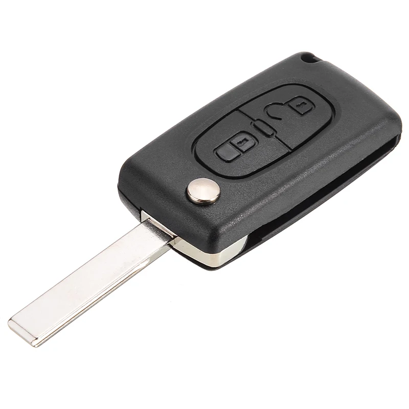 For Peugeot 307 308 407 408 207 2 Buttons Remote Flip Folding Key Shell Uncut Blade Replacement Fob Case No Logo