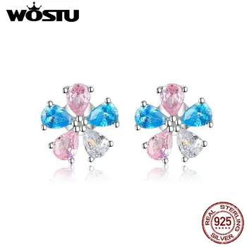 WOSTU Real 925 Sterling Silver Colorful Flower Stud Earrings Rainbow Zircon Small Earrings For Women Luxury Jewelry Gift CTE412
WOSTU Real 925 Sterling Silver Colorful Flower Stud Earrings Rainbow Zircon Small Earrings For Women Luxury Jewelry Gift CTE412