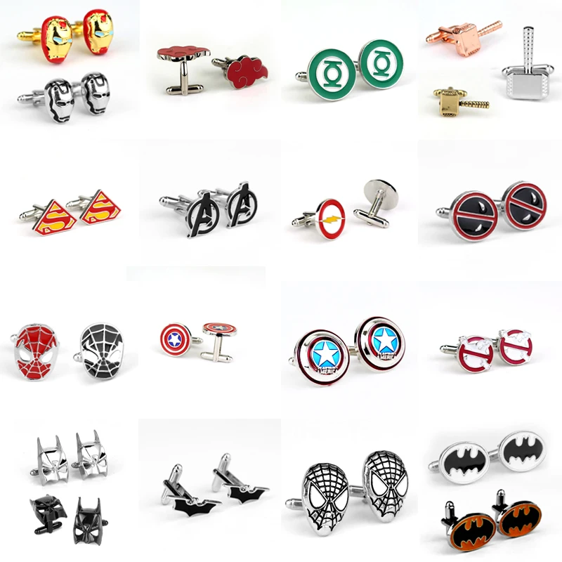 High Quality French Shirts Cufflink Film Superman Lron Man Batman Green Lantern Deadpool Series Cuff links For Christmas Gifts
High Quality French Shirts Cufflink Film Superman Lron Man Batman Green Lantern Deadpool Series Cuff links For Christmas Gifts