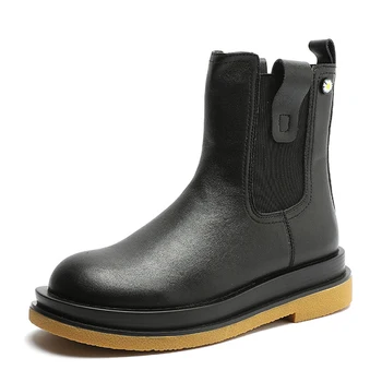 Genuine Leather Ankle Boots for Women's Shoes with Rubber Boots Woman 2020 Autumn Platform Shoes Women Slip On Platform Booties
Genuine Leather Ankle Boots for Women's Shoes with Rubber Boots Woman 2020 Autumn Platform Shoes Women Slip On Platform Booties