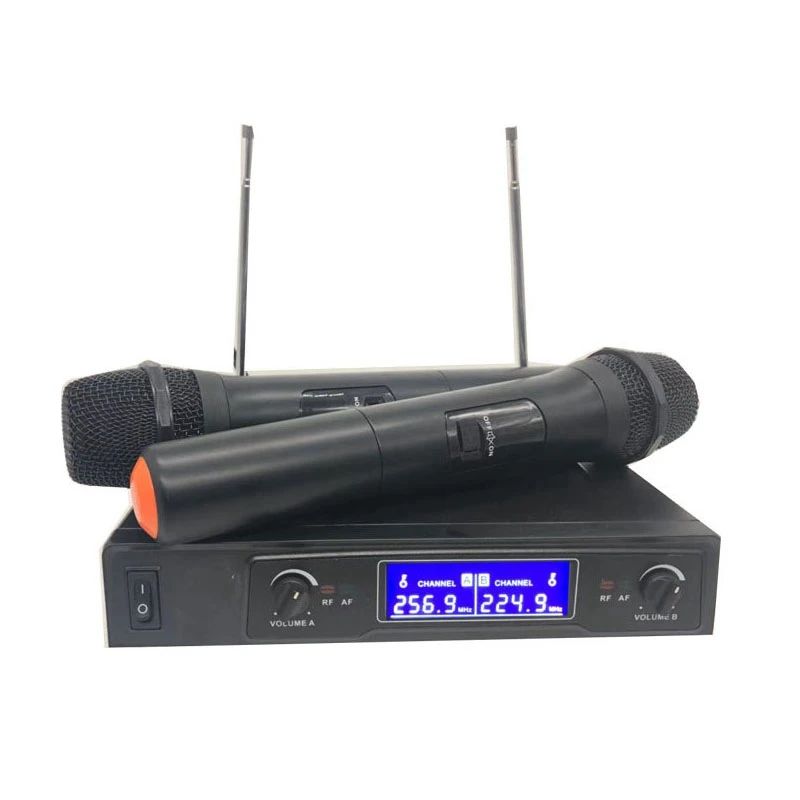 Professional Wireless Microphone System Dual Cordless Handheld Microphone 2 Channel Wireless Microphone Kit for Broadcast Karaok
Professional Wireless Microphone System Dual Cordless Handheld Microphone 2 Channel Wireless Microphone Kit for Broadcast Karaok