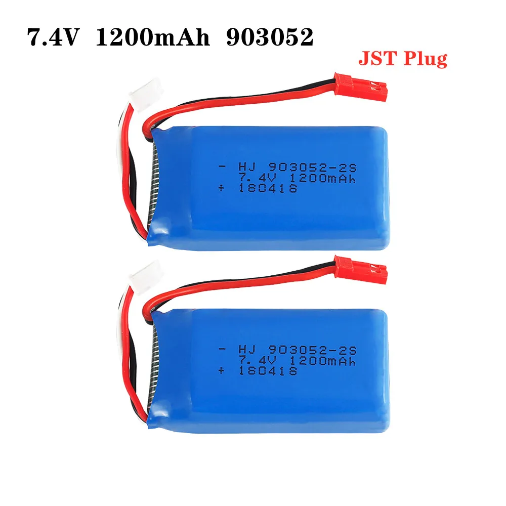 

2pcs 7.4V 1200mah LiPo BatteryFor Wltoys A949 A959 A969 A979 K929 RC Helicopter Airplane Car Boat RC Drone Parts 903052 Battery