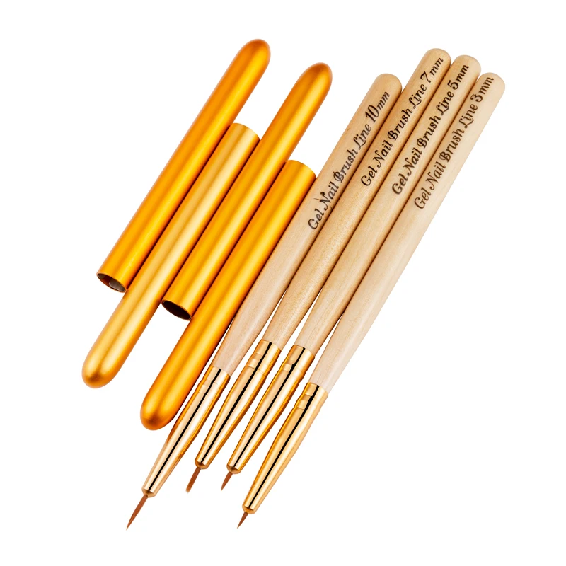 Description Picture 4 of itemNail Art Brush Painting Drawing Carving Pen Wooden Handle Round Manicure Tools Design Flower Acrylic Tips UV Gel Polish