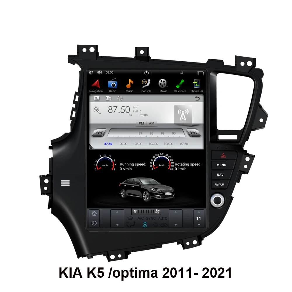 Автомобильный мультимедийный плеер 12 9 &quotTesla Style Android с GPS-навигацией для KIA K5/Optima