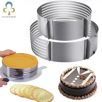 Adjustable Round Bread Cake Cutter Slicer Stainless Steel Cutter Mousse Ring Mould Baking Tool Fondant Mold Cake Decoration ZXH
Adjustable Round Bread Cake Cutter Slicer Stainless Steel Cutter Mousse Ring Mould Baking Tool Fondant Mold Cake Decoration ZXH